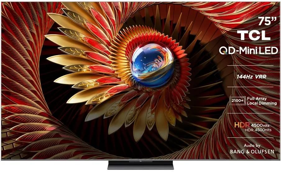 Телевизор TCL 75C8K QD-Mini LED QLED 4K 75", Smart (Google TV)