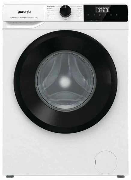 Стиральная машина с резервуаром Gorenje WNHPI60SCSIR 6 кг (белая) Inverter, пар, 1000 об/мин