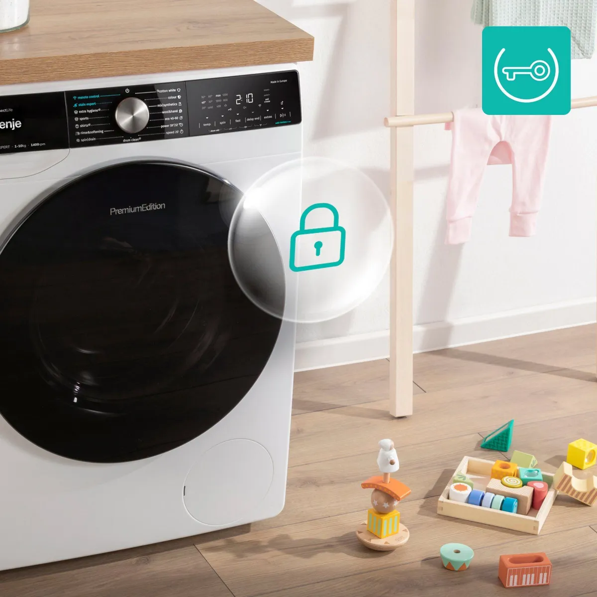 Стиральная машина с резервуаром Gorenje W1NHPI60SCSIRV 6 кг (белая) Inverter, пар, 1000 об/мин