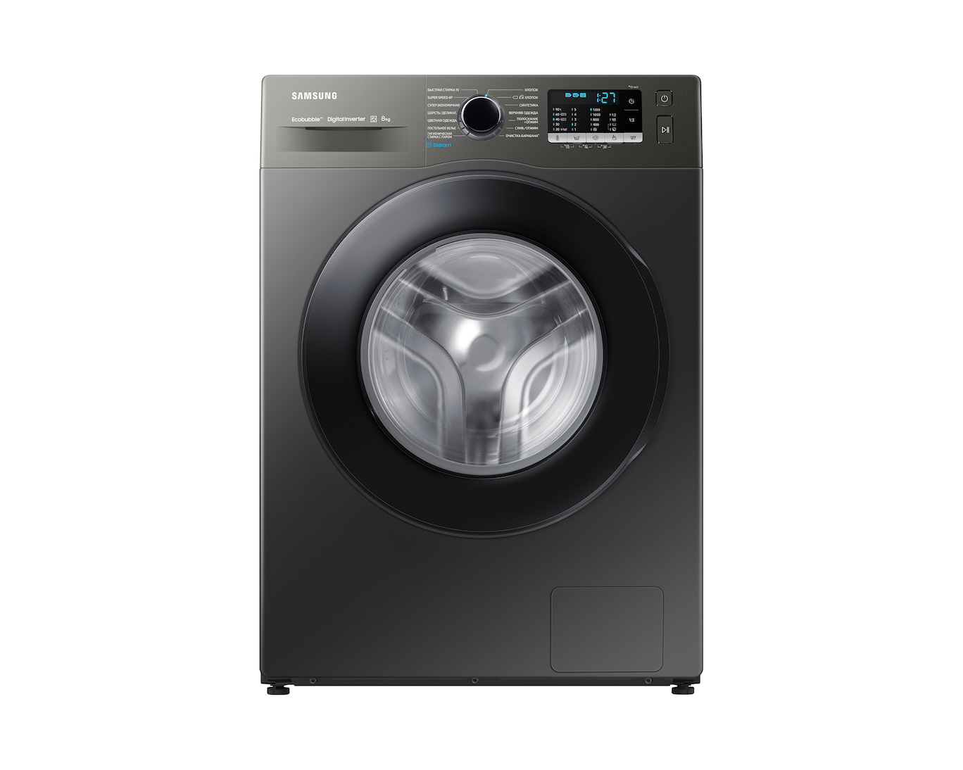 Стиральная Машина Samsung WW80AGAS26AXLD 8 кг (черный/черный) Inverter, пар, 1200 об/мин
