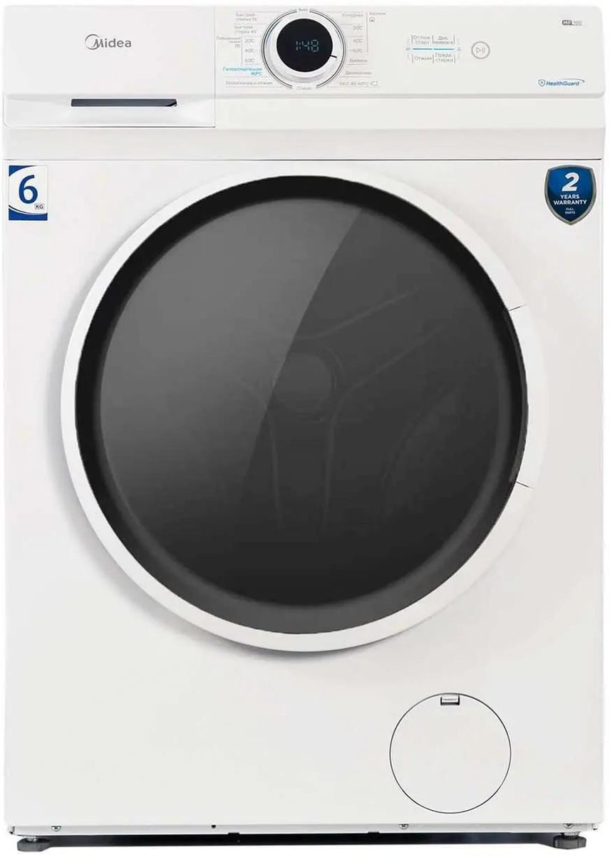 Стиральная машина Midea MF100W60/W-RU 6 кг (белая/черный) 1000 об/мин